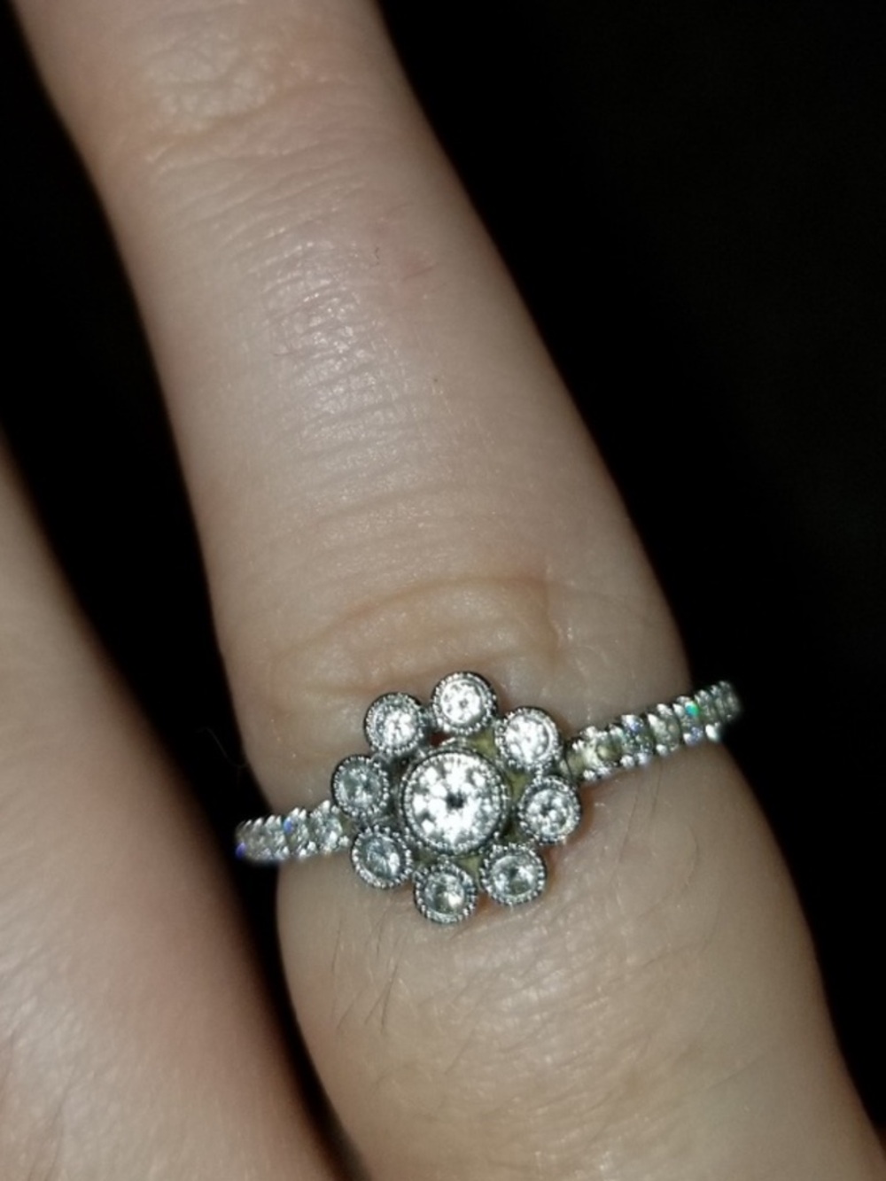 Authentic Neil Lane genuine diamond & 14kt W. G. Ring 7